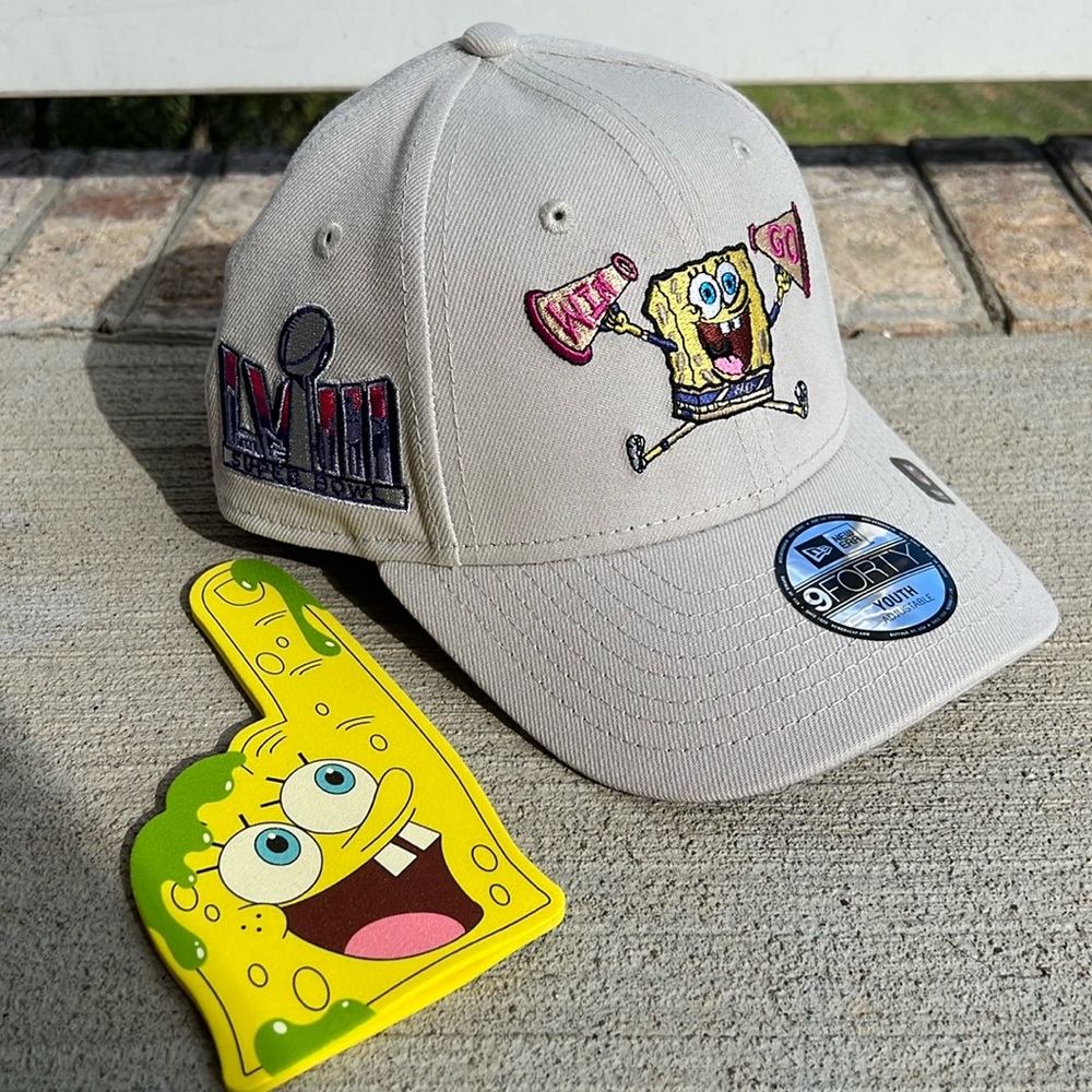 VERY RARE Collectible SpongeBob Super Bowl LV III Youth Adjustable NFL